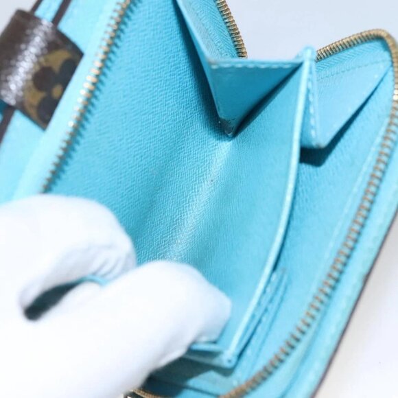 LOUIS VUITTON Monogram Groom Compact Zip Wallet Blue M60036 LV Auth hk2238 - Picture 10 of 16